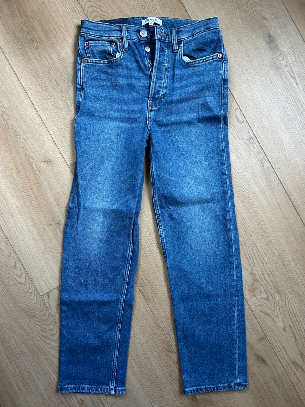 Re/Done Women’s Skinny Jeans — Classic Blue Denim